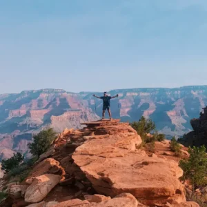 man hiking in arizona